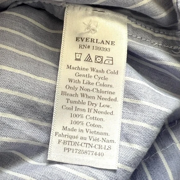 Everlane Popover Blouse Stripe Lightweight - Picture 4 of 4